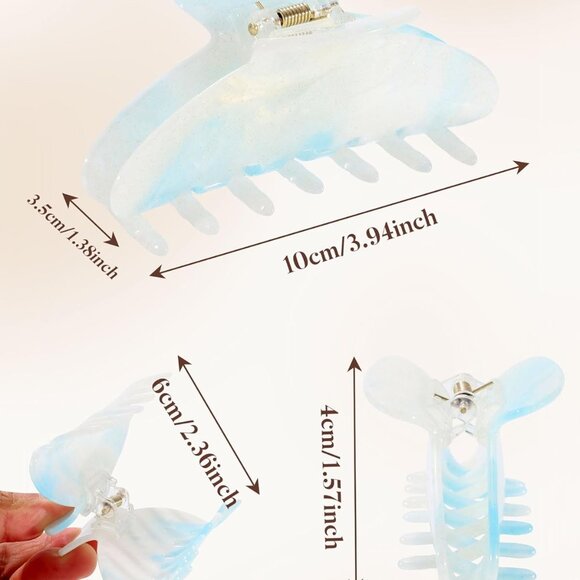 3PCS Hair Claw Clips Acrylic Non-slip Strong Hold for All Hair Types - Picture 2 of 7